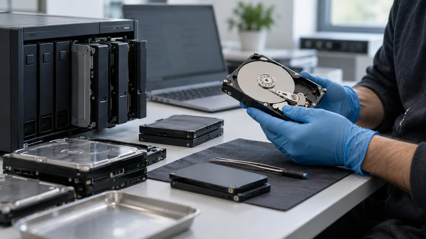 raid aterstallning efter diskfel vad foretag bor undvika i en professionell teknisk miljö för datalagring och återställning